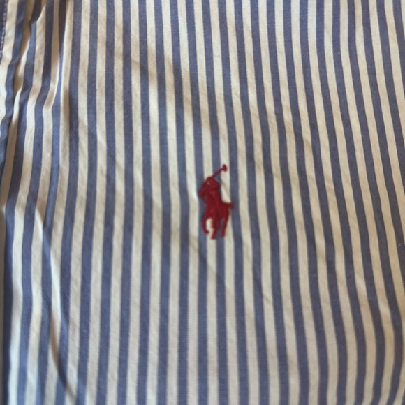 Ralph Lauren Men's White and Blue Striped Shirt - Picture 5 of 8